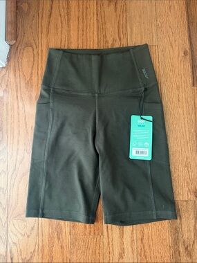 BOODY Olive Green High-Rise Bike Shorts